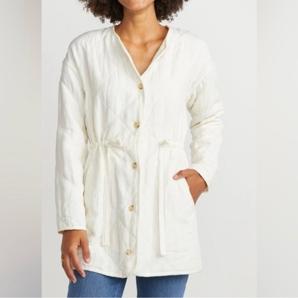 Marine Layer ivory quilted tiff relaxed fit jacket - Picture 2 of 11